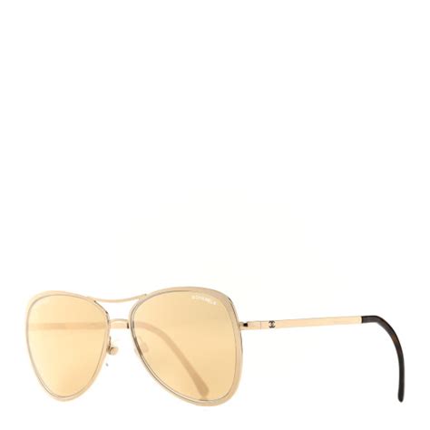 CHANEL Metal Mirrored Pilot Summer Sunglasses 